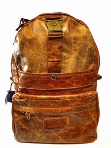Handmade Distressed Tan Leather Backpack