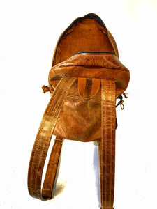 Handmade Distressed Tan Leather Backpack