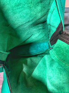 Handmade Green Teal Leather Backpack