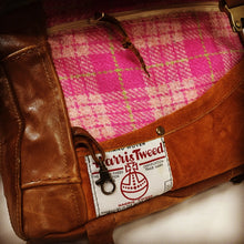 Load image into Gallery viewer, Tan Leather &amp; Harris Tweed Bag
