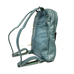 Handmade Teal Leather Backpack