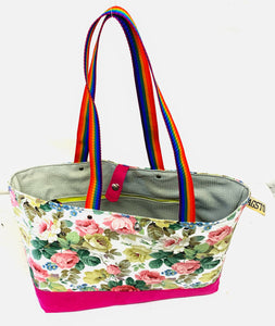 Limited Edition Fabric & Pink Leather Tote bag