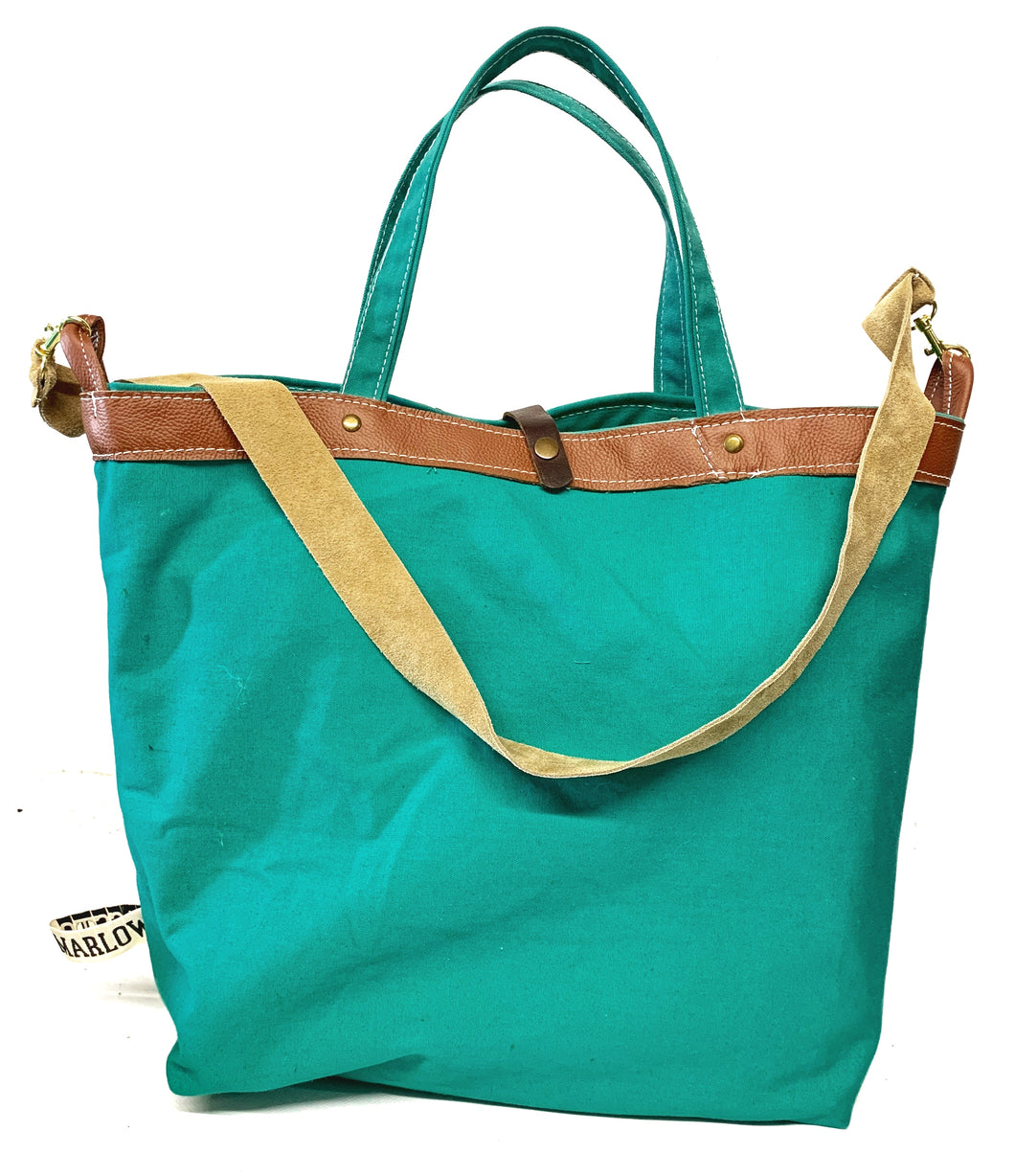 Upcycled Canvas Tote Bag - big square