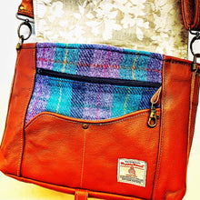 Load image into Gallery viewer, Tan Leather &amp; Harris Tweed Bag
