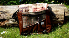 Load image into Gallery viewer, Tan Leather &amp; Harris Tweed Bag
