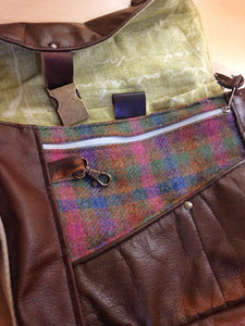 Tan Leather & Harris Tweed Bag